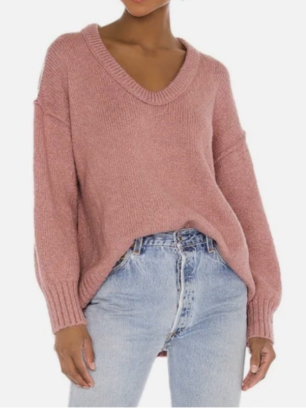 Free People Pullover Sweater in Alpine Rose